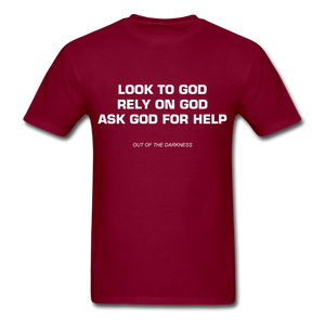 Ask God for Help Unisex Standard  T-Shirt - burgundy