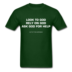 Ask God for Help Unisex Standard  T-Shirt - forest green