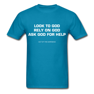 Ask God for Help Unisex Standard  T-Shirt - turquoise