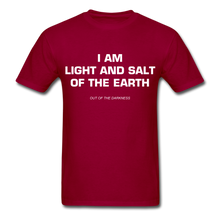 Load image into Gallery viewer, Light and Salt of the Earth Unisex Standard T-Shirt - dark red