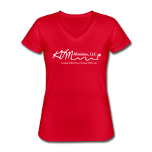 Load image into Gallery viewer, KVM Women&#39;s V-Neck T-Shirt - Dark - red