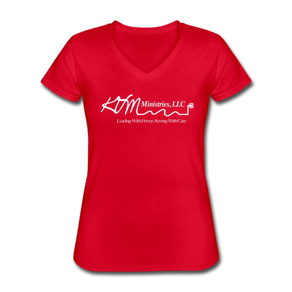 KVM Women's V-Neck T-Shirt - Dark - red