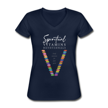 Load image into Gallery viewer, Spiritual Vitamins Women&#39;s V-Neck T-Shirt - Dark - navy