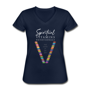 Spiritual Vitamins Women's V-Neck T-Shirt - Dark - navy