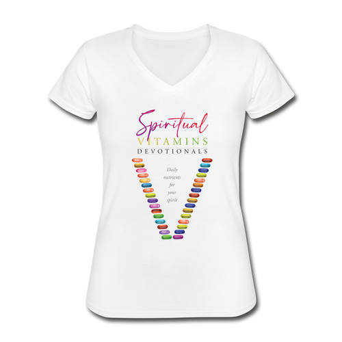 Spiritual Vitamins Women's V-Neck T-Shirt - Light - white