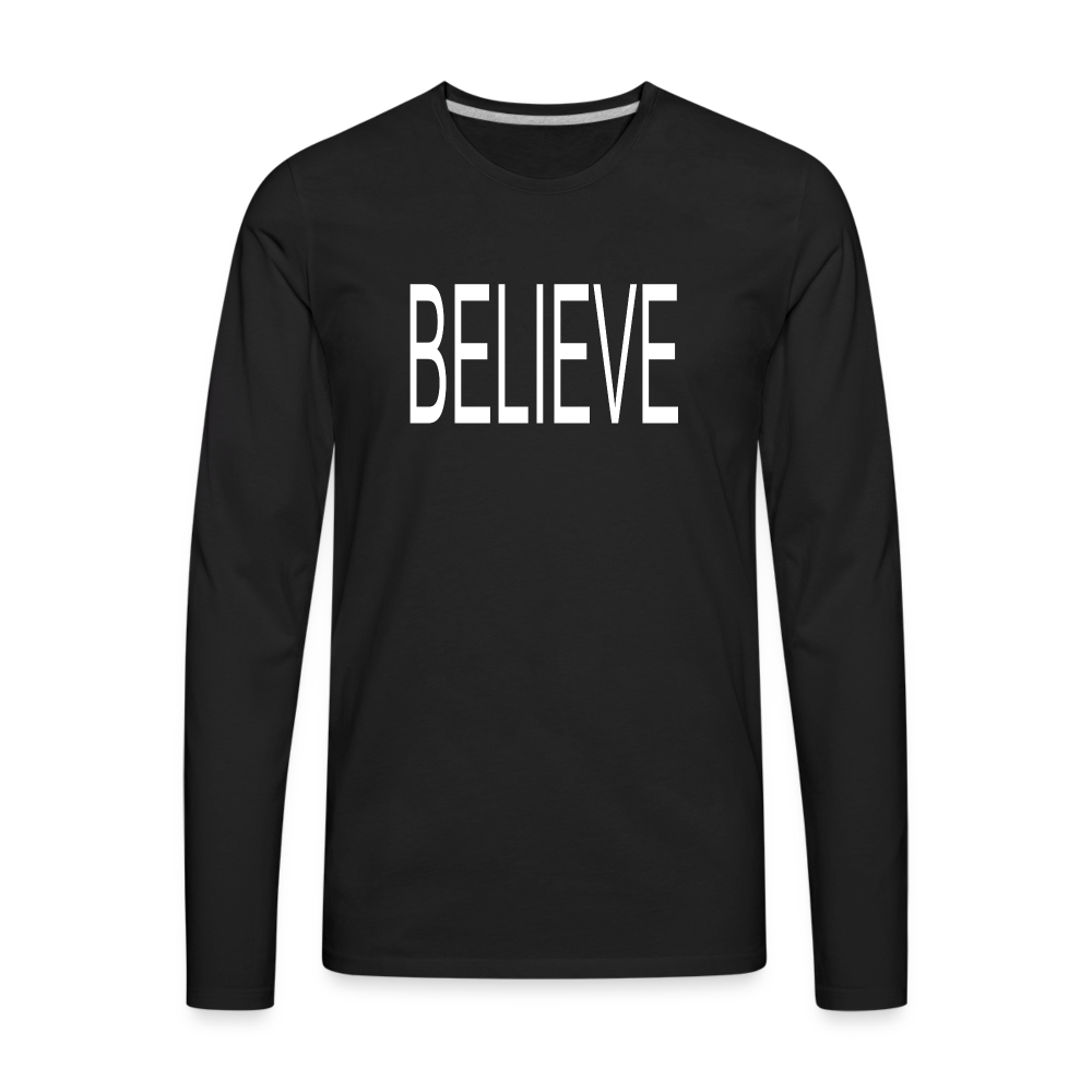 Believe Unisex Long Sleeve T-Shirt - Dark - black