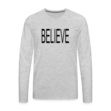 Load image into Gallery viewer, Believe Unisex Long Sleeve T-Shirt - Light - heather gray