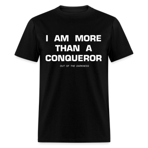 More Than a Conqueror Unisex Standard T-Shirt - black