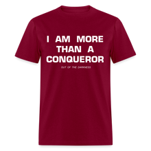 Load image into Gallery viewer, More Than a Conqueror Unisex Standard T-Shirt - burgundy