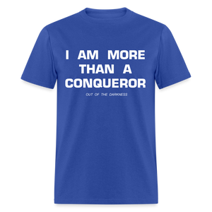 More Than a Conqueror Unisex Standard T-Shirt - royal blue