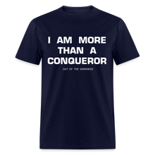 Load image into Gallery viewer, More Than a Conqueror Unisex Standard T-Shirt - navy