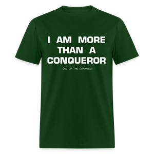 More Than a Conqueror Unisex Standard T-Shirt - forest green