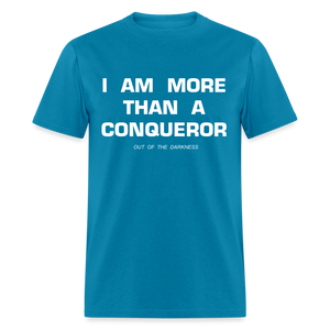 More Than a Conqueror Unisex Standard T-Shirt - turquoise